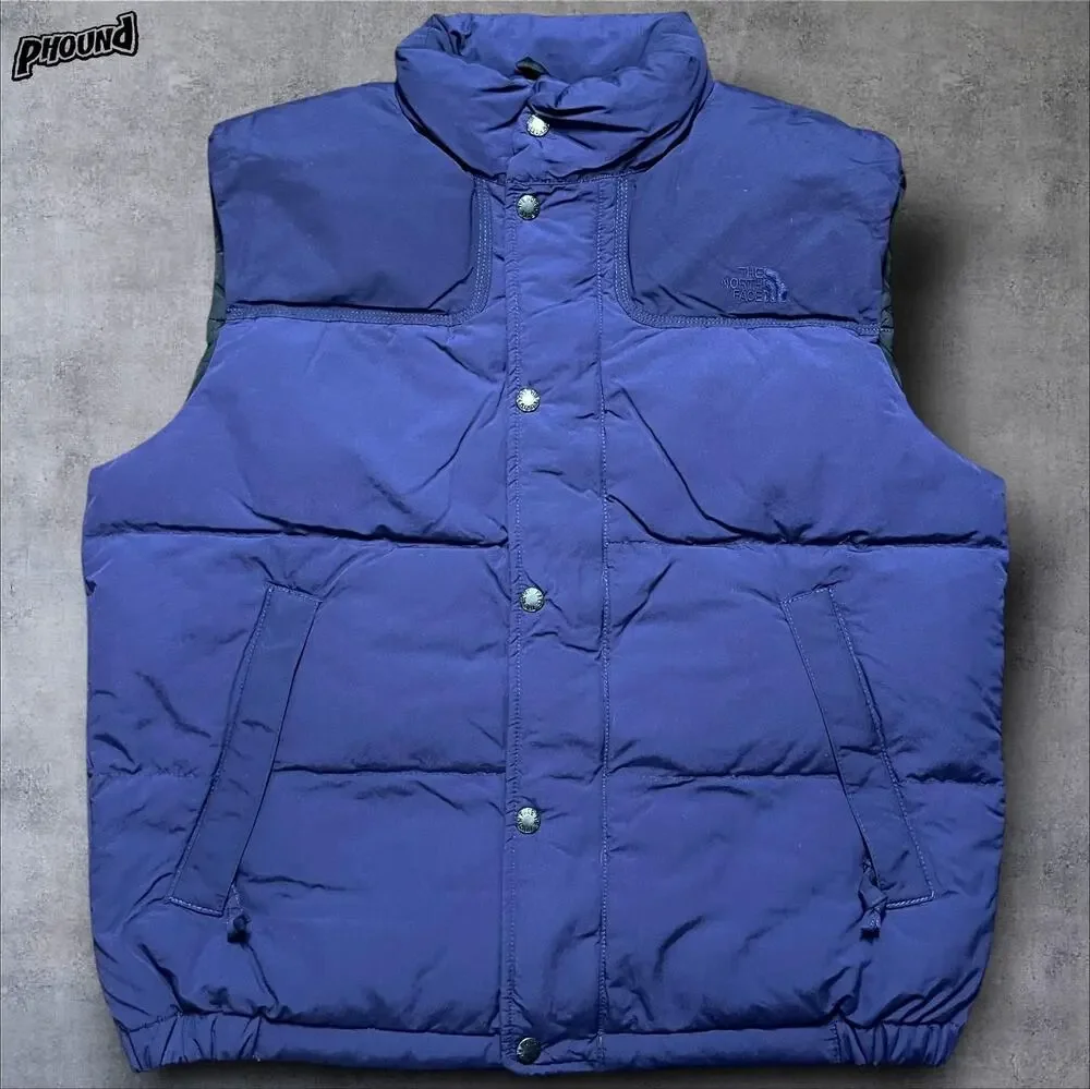 The North Face Vest Mens Medium Deep Purple Goose Down Puffer Insulated Nylon